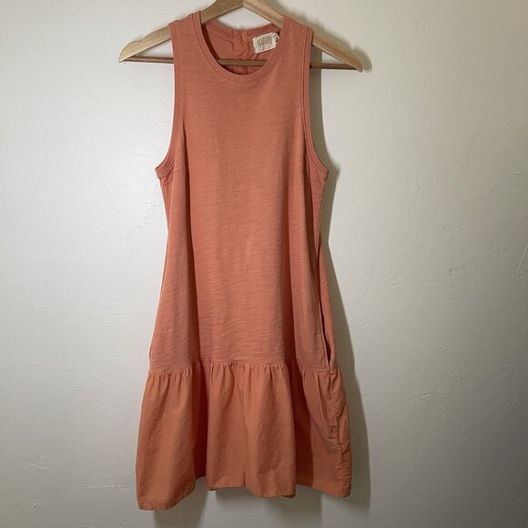 Nation LTD Mini Dress Womens XS Orange Tank Drop Waist Pockets Tiered Harumi - Picture 1 of 12